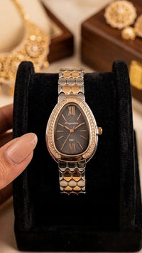 Vintage Aesthetic Dual-Tone Anti-Tarnish Gold Plated Watch for Women