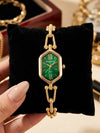Moncheri Vintage Emerald Hexagon Watch – Anti-Tarnish Gold Plated Bracelet Watch