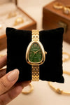 Vintage Emerald Green Dial Watch - Anti Tarnish Gold Plated