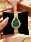 Vintage Emerald Teardrop Watch - Anti-Tarnish Gold Plated | Moncheri Jewels