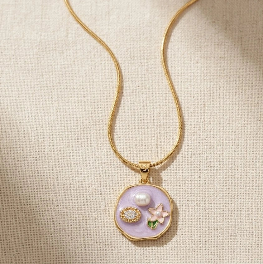 Floral Pearl Pendant Necklace | Anti-Tarnish Everyday Wear
