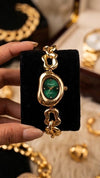 Emerald Dial Watch | Anti-Tarnish Gold Plated Chain