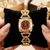 Vintage Maroon Dial Chain Watch | Anti-Tarnish Gold Plated