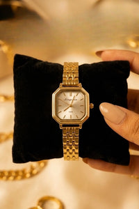 Luxe Vintage Octagon Gold Watch | Anti-Tarnish & 18K Gold Plated