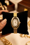 Vintage Oval Dial Anti-Tarnish Gold Plated Mesh Watch - Moncheri Jewels