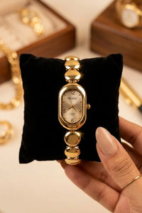 Vintage Oval Dial Gold Plated Watch | Anti-Tarnish