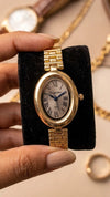Vintage Oval Roman Numeral Gold Plated Watch - Anti-Tarnish