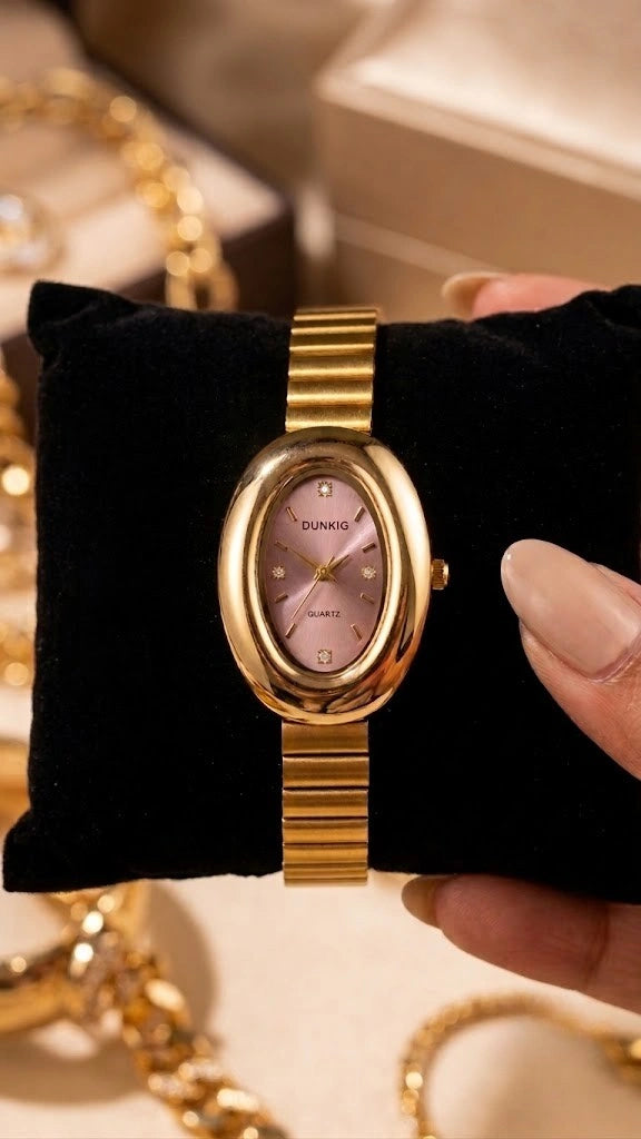 Vintage Oval Dial Anti-Tarnish Gold Plated Watch