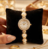 Vintage Pearl Bracelet Watch for Women | Anti-Tarnish Gold Plated Timepiece