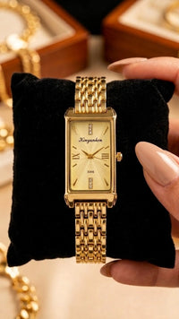 Vintage Rectangular Gold Plated Watch | Anti-Tarnish