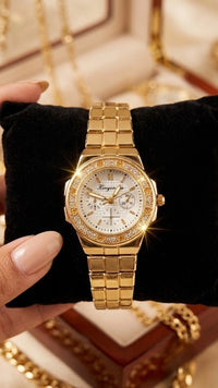 Classic Rhinestone Gold-Plated Watch | Anti-Tarnish