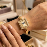 Vintage Square Dial Gold Plated Watch | Anti-Tarnish & Water Resistant
