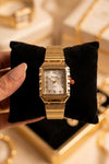 Vintage Square Dial Anti-Tarnish Gold Plated Watch for Women