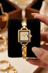 Vintage Square Dial Anti-Tarnish Gold Plated Watch