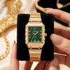 Vintage Emerald Green Dial Anti-Tarnish Gold Plated Watch