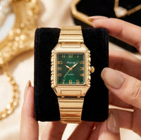 Vintage Emerald Green Dial Anti-Tarnish Gold Plated Watch