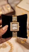 Old Money Square Dial Gold Watch – Waterproof & Anti-Tarnish