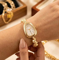 Vintage Triangular Dial Women's Watch - Anti-Tarnish Gold Plated