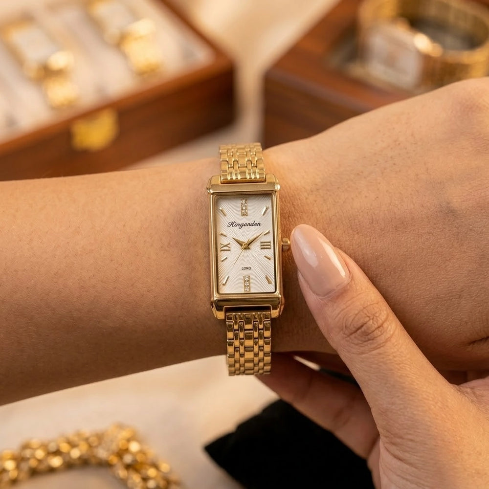 Classic Rectangular Vintage Watch - Anti-Tarnish Gold Plated