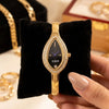 Vintage Teardrop Black Dial Gold-Plated Watch | Anti-Tarnish