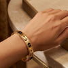Midnight Oval Motif Anti-Tarnish Bracelet - 18K Gold Plated Daily Wear Bangle