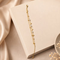 Double Layer Heart Charm Bracelet - Anti Tarnish Gold Plated