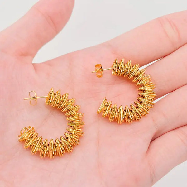 Water Resistant Everyday Wear Gold Plated Hoops