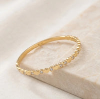 Dainty Bezel Studded Anti-Tarnish Gold Plated Bracelet for Women