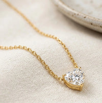 Heart Diamond Look Necklace - Anti-Tarnish Western Jewellery