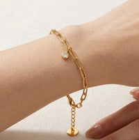 Minimalist Link Chain Gold-Plated Bracelet - Anti-Tarnish & Adjustable
