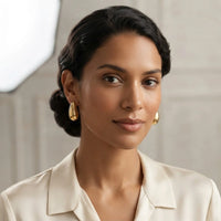 Chunky Teardrop Stud Earrings - Anti-Tarnish Gold Plated