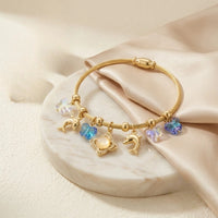 Dolphin & Butterfly Charm Bracelet - Anti-Tarnish Gold-Plated