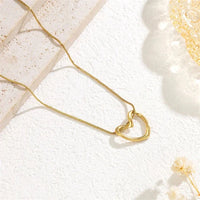 Golden Eternal Heart Anti-Tarnish Necklace – Korean Inspired Waterproof Jewelry