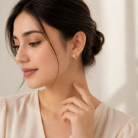 Anti Tarnish Zircon Crown Hoops | Gold Plated Minimalist Earrings