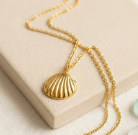 Anti-Tarnish Gold Plated Shell Necklace - Waterproof Seashell Pendant for Women