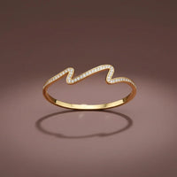 Wave Bangle | Anti-Tarnish Gold-Plated Crystal Bracelet