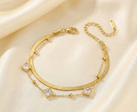 Korean Style Double Layered Snake Chain Bracelet - Anti Tarnish