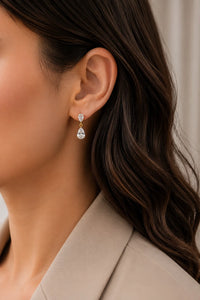 Teardrop Crystal Dangle Earrings | Anti-Tarnish Gold Plated