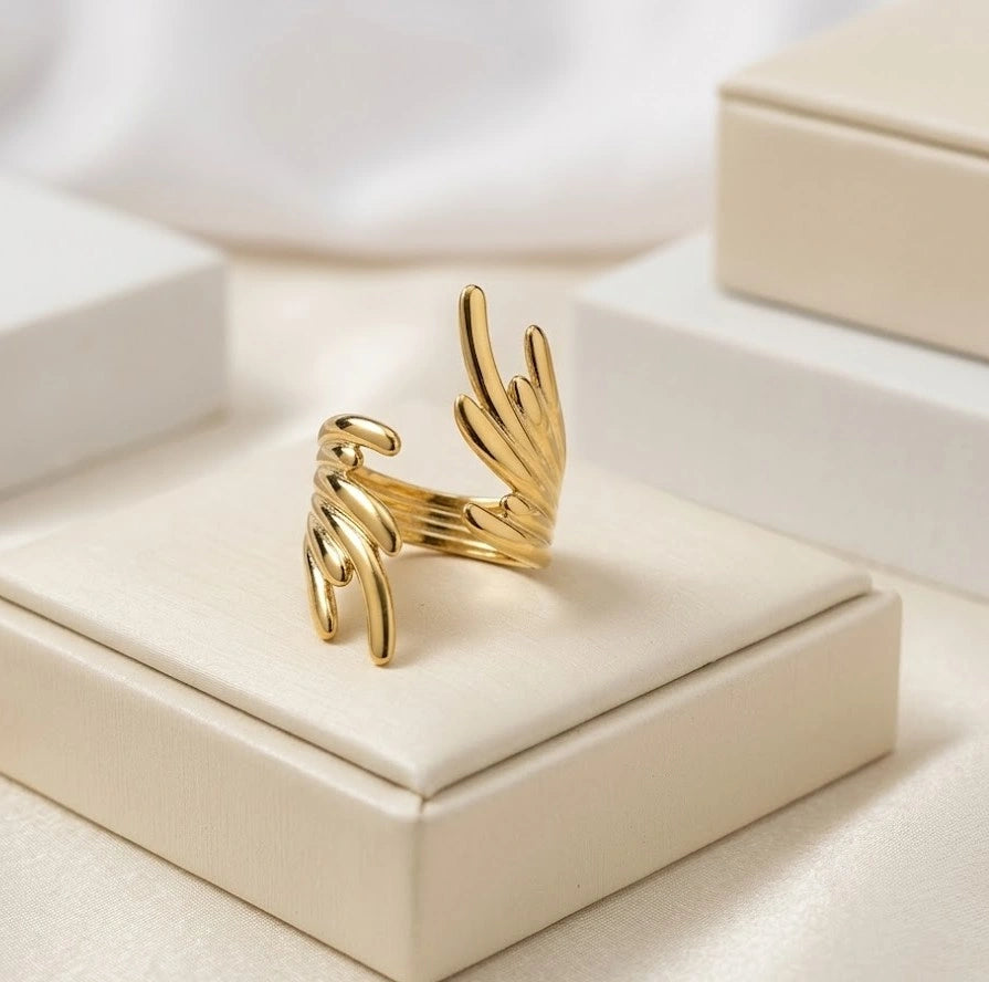 Abstract Sculptural Wrap Ring | Anti-Tarnish Statement Jewelry
