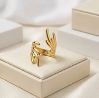Abstract Sculptural Wrap Ring | Anti-Tarnish Statement Jewelry
