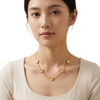 Vintage Clover 5-Motif Gold-Plated Necklace | Anti-Tarnish & Waterproof