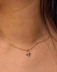 Pink Tulip Pendant Anti-Tarnish Gold Plated Necklace - Minimalist Aesthetic