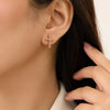 Pink Stone Cross Stud Earrings | Anti-Tarnish Gold Plated
