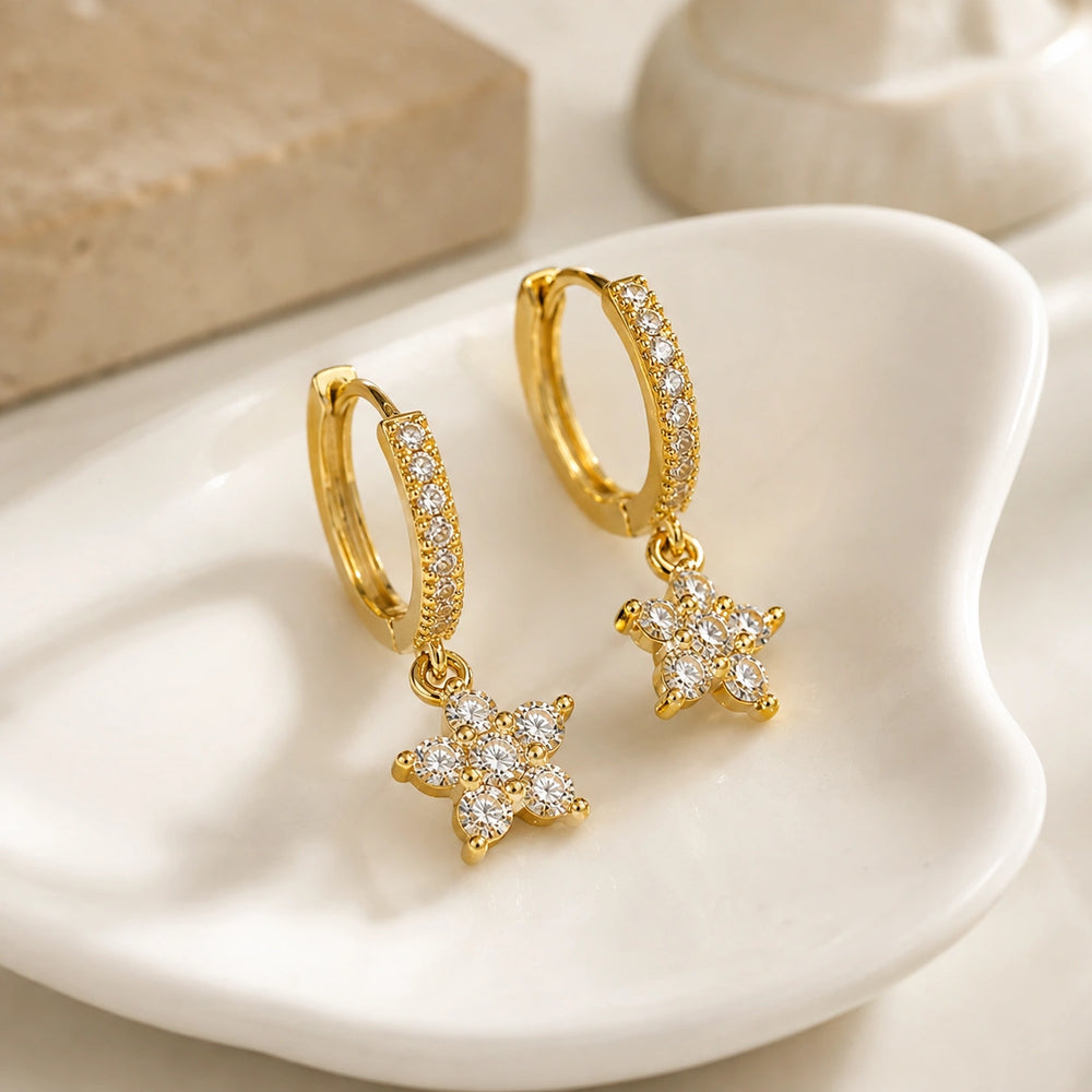 Star Charm Earrings - Anti Tarnish Gold Plated | MonCheri