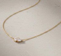 Anti-Tarnish Gold Plated Double Heart Pendant Necklace