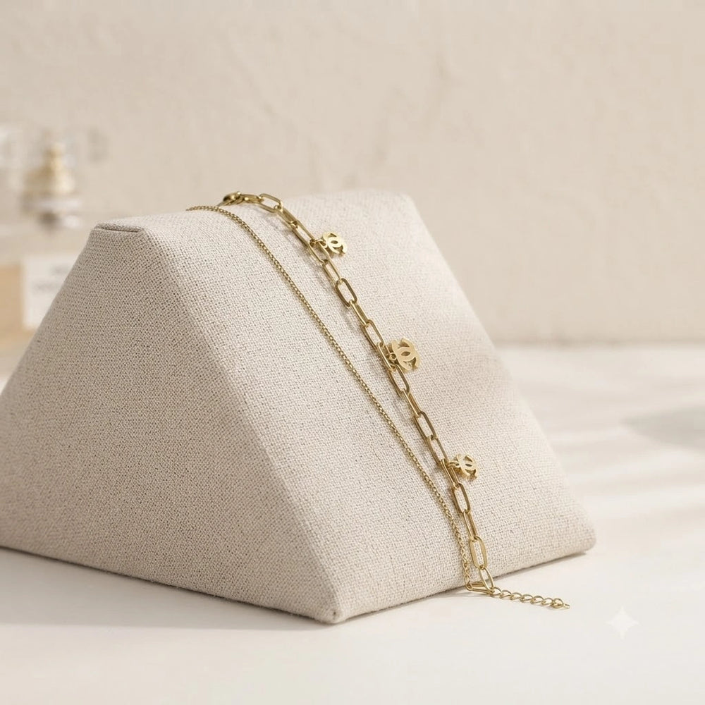 Double Layer Charm Bracelet - Anti-Tarnish Gold-Plated