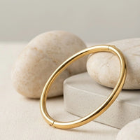 Minimalist Thick Gold Plated Bangle - Anti Tarnish Everyday Wear ( baby size)