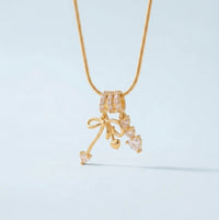 Korean Style Bow Heart Pendant Necklace - Anti-Tarnish Gold Plated