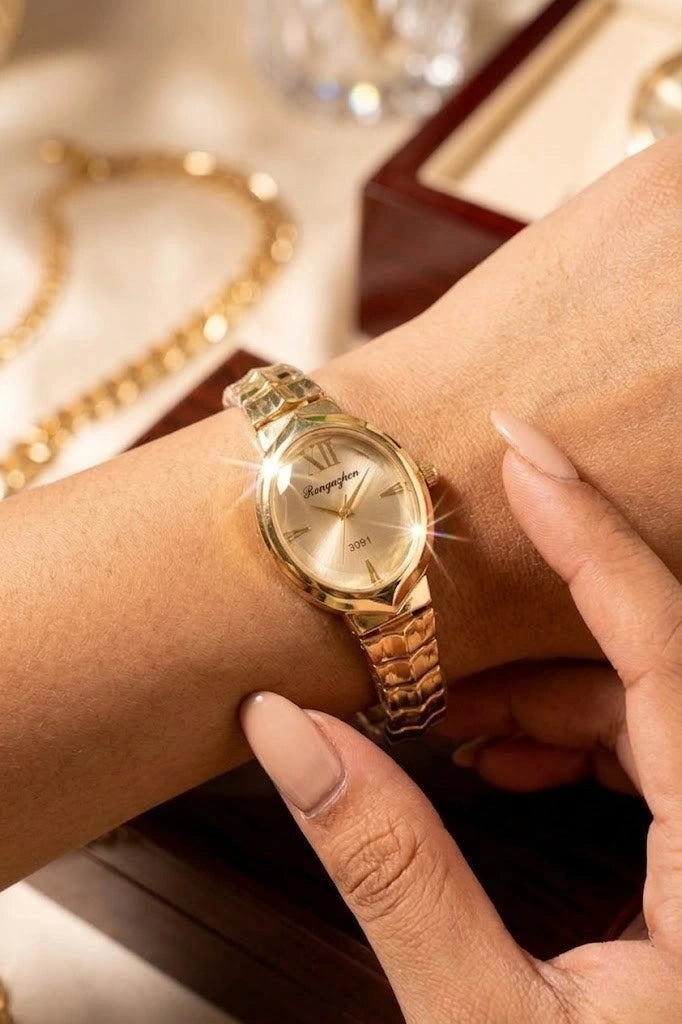 Vintage Oval Dial Gold Plated Watch | Anti-Tarnish Everyday Timepiece