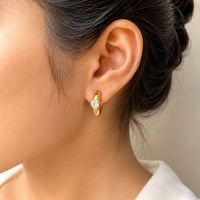 Anti-Tarnish Gold-Plated Chunky Heart Hoop Earrings